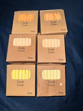 6 Boxes 24-Piece Box Of Colored Chalk For Classroom Art & DIY Projects